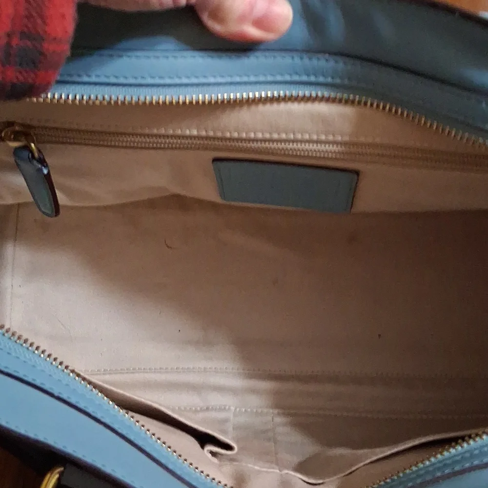 Coach Chelsea Carryall Elegant Robin Egg Blue Leather Satchel Bag - Picture 8 of 11